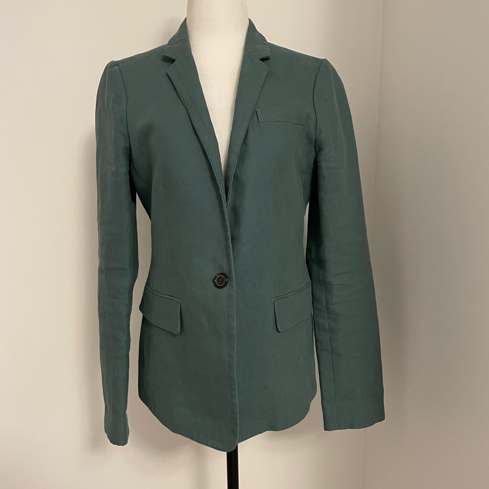 J.Crew linen 1 button blazer